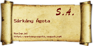 Sárkány Ágota névjegykártya